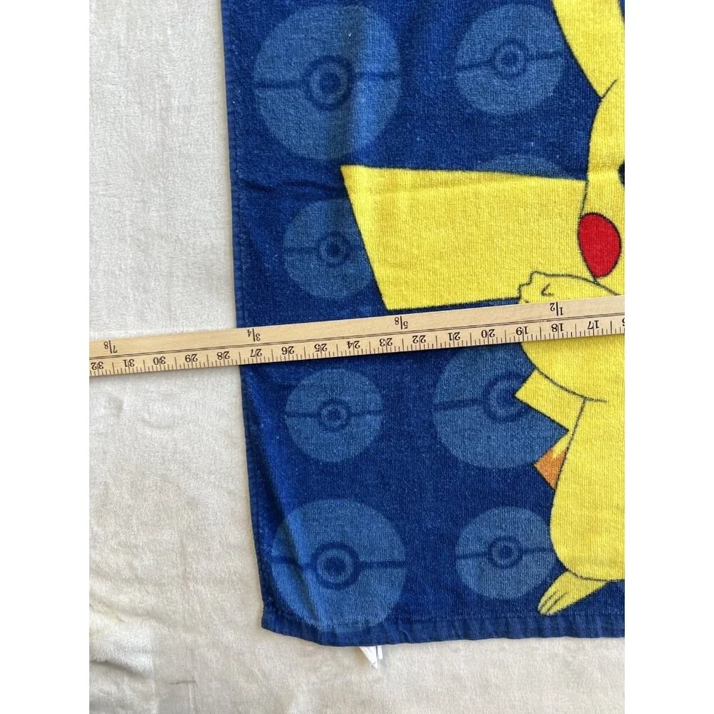 Vintage Pokémon Beach Towel Pikachu Bulbasaur Charmander Squirtle 27x54